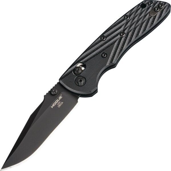 HOGUE DEKA ABLE LOCK FOLDING KNIFE 3.25 INCH DROP POINT BLADE BLACK CERAKOTE FINISH G10 BLACK HANDLE
