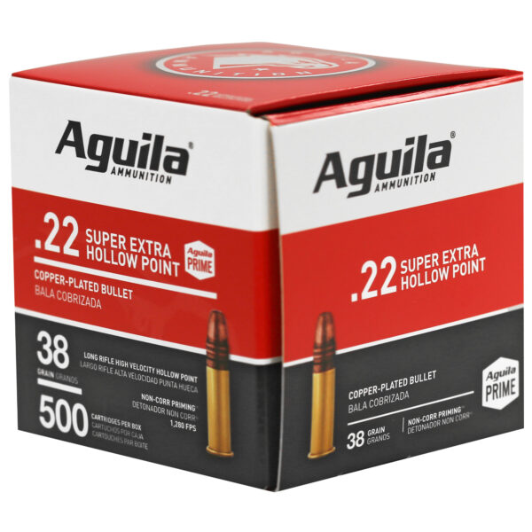 AGUILA 22LR AMMO 38 GRAIN HP HV COPPER PLATED 2000 ROUND CASE (4 BOXES OF 500RDS) - Image 2